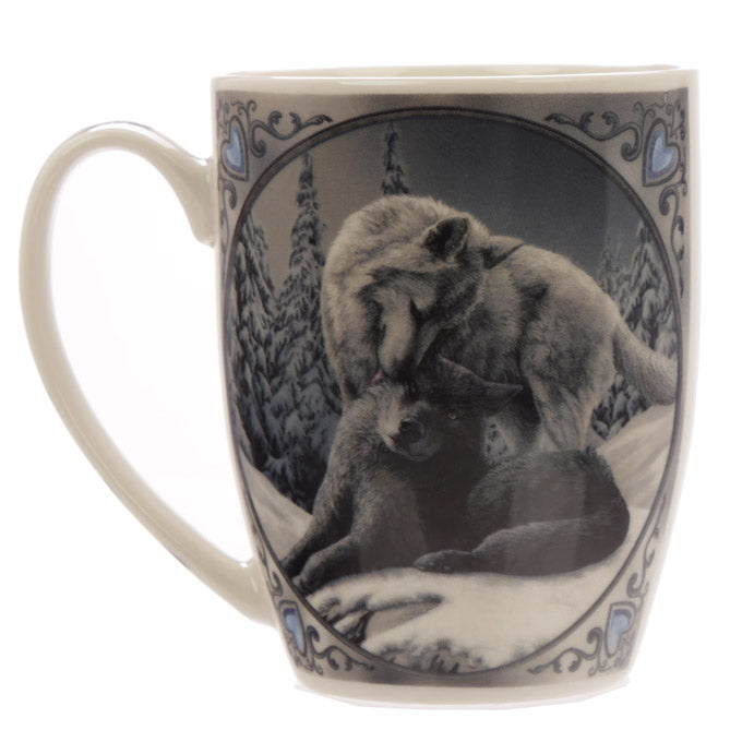 Lisa Parker Snow Kisses Wolf Design Porcelain Mug - Myhappymoments.co.uk