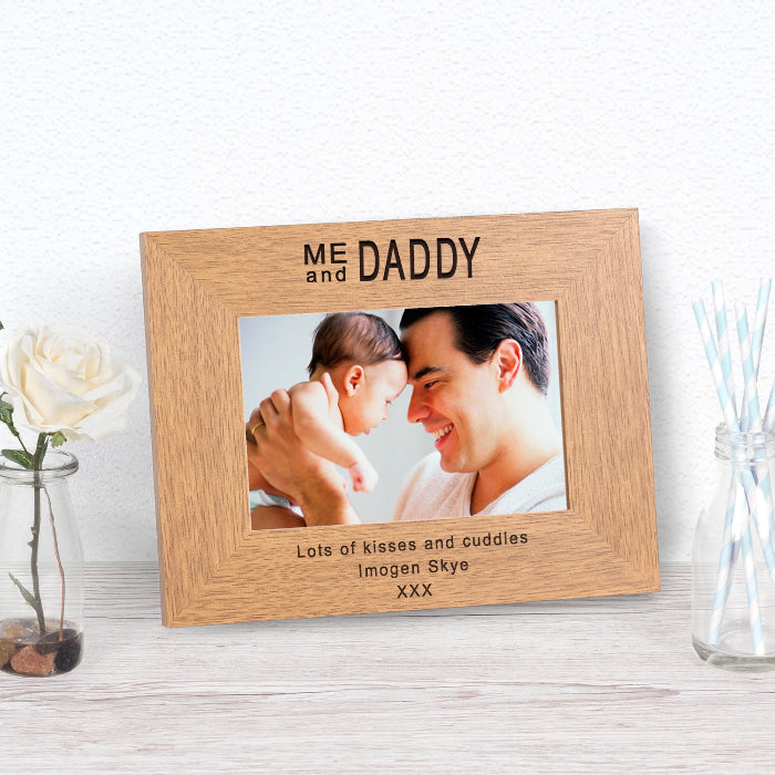 Engraved Me and Daddy Wooden Photo Frame
