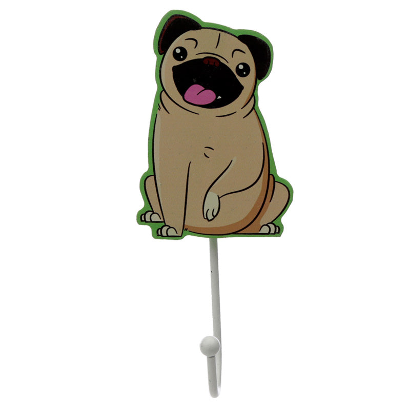 Mopps Pug Wooden Wall Hook