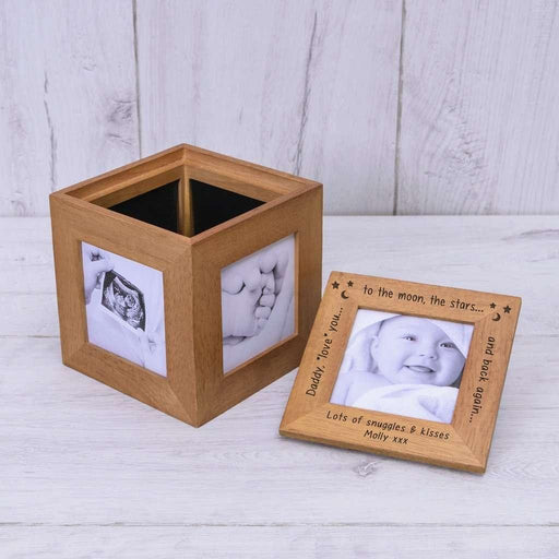 Personalised Daddy Love You To The Moon The Stars And Back Again Photo Keepsake Box - Myhappymoments.co.uk