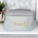 Personalised Gold Name Grey Make Up Wash Bag - Myhappymoments.co.uk