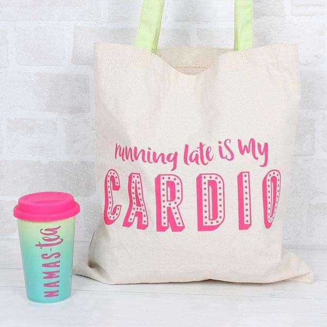 Running Late Is My Cardio Canvas Bag - Myhappymoments.co.uk
