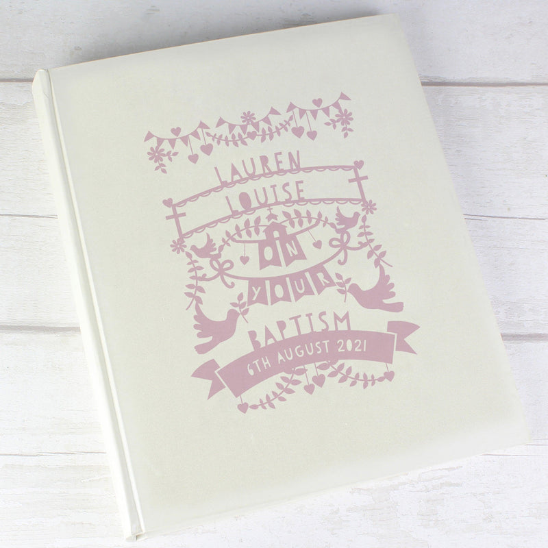 Personalised Pink Papercut Style Photo Album