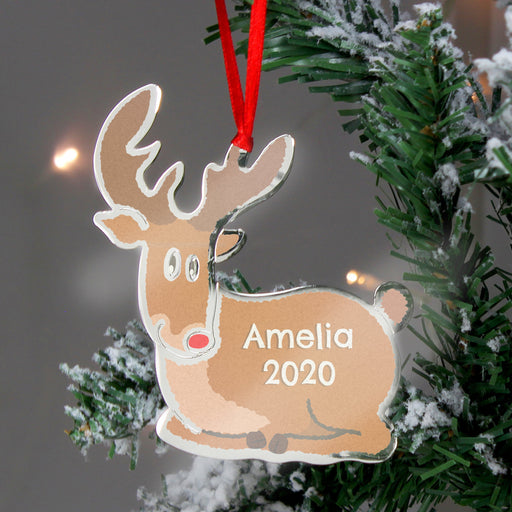 Personalised Rudolph The Red Nosed Reindeer Metal Decoration