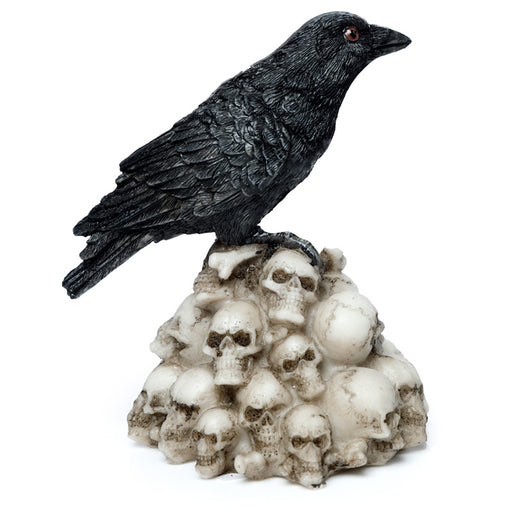 Crow Standing on Pile of Skulls Ornament