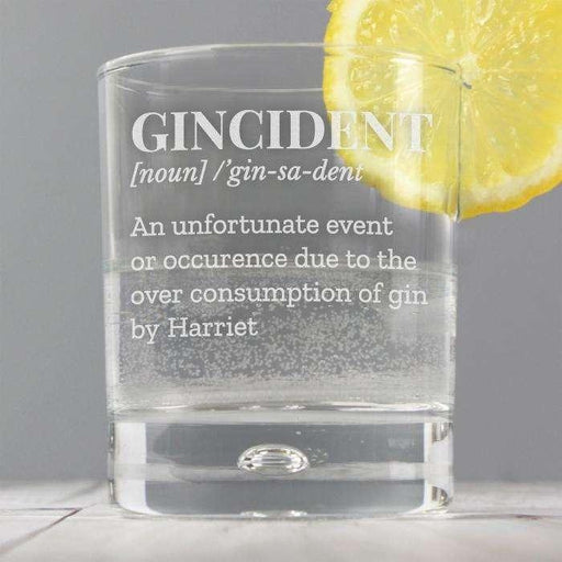 Personalised Gincident Glass - Myhappymoments.co.uk