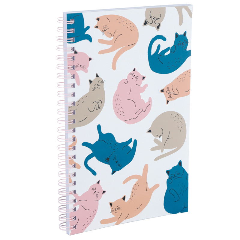 Cat's Life Spiral Bound A5 Lined Notebook
