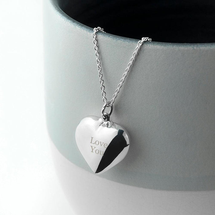 Personalised 925 Sterling Silver Heart Necklace
