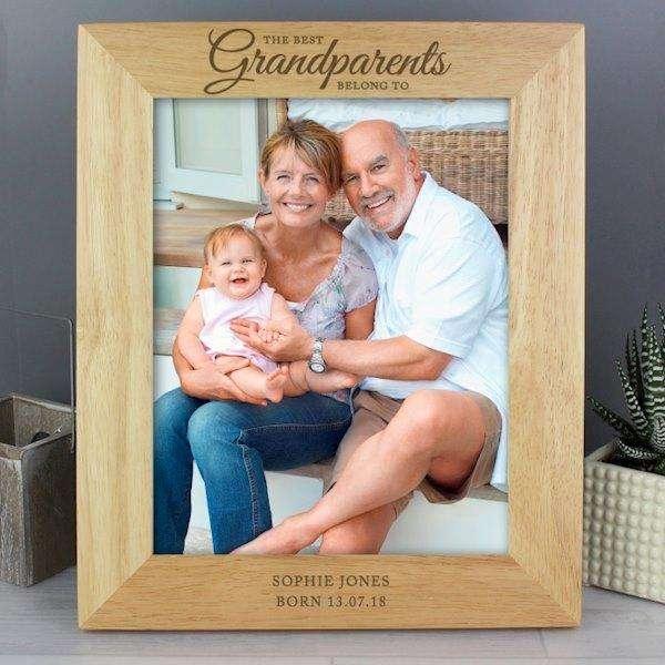 Personalised 8x10 'The Best Grandparents' Wooden Frame - Myhappymoments.co.uk