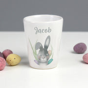 Personalised Grey Easter Bunny Egg Cup | Easter Gift