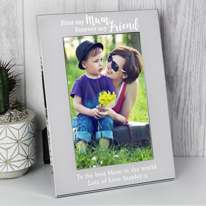 Personalised First My Mum Forever My Friend Silver Photo Frame 4x6