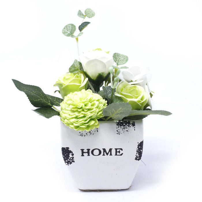 Soap Flower Bouquet Petite Flower Pot - Pastel Green
