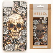 Skulls & Roses Glitter Phone Case Fits iPhone 6/7/8 - Myhappymoments.co.uk