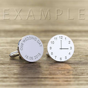 Engraved Special Time Clock Message Cufflinks