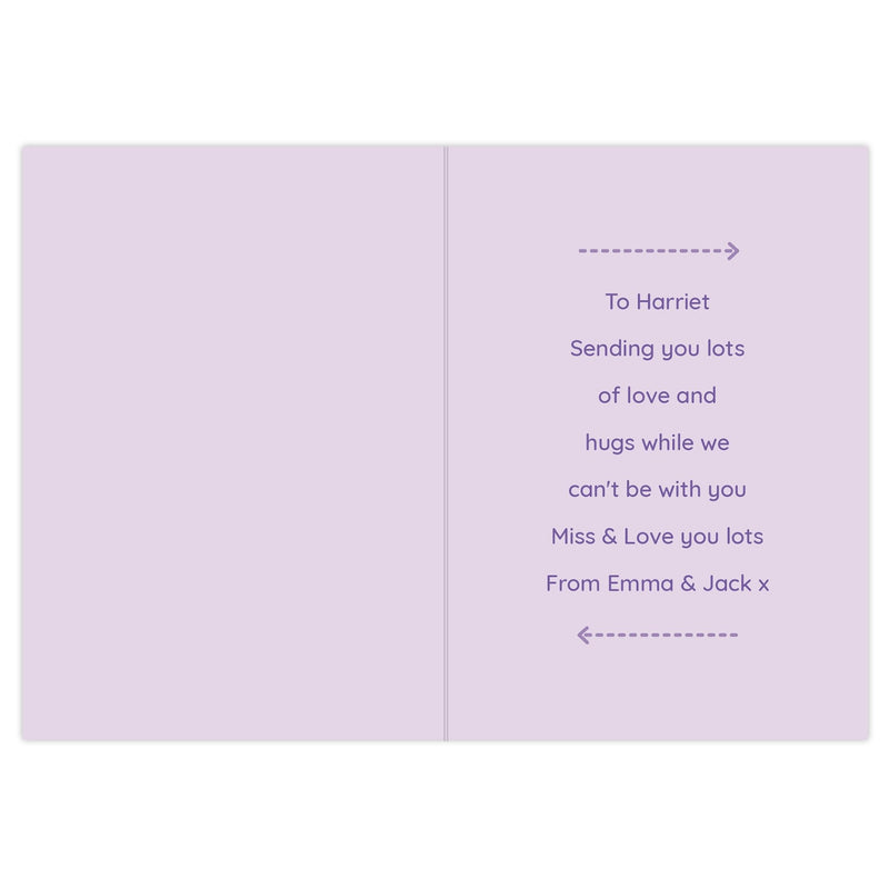 Personalised Pink Hug From Afar Card