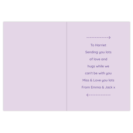 Personalised Pink Hug From Afar Card