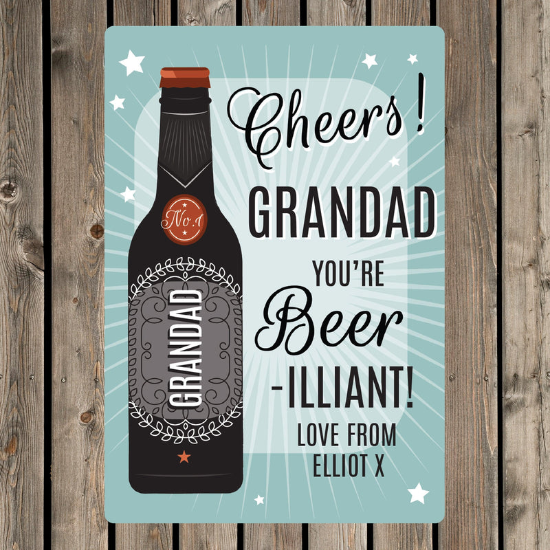 Personalised Beer-illiant Metal Sign