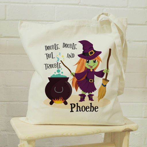 Personalised Toil & Trouble Halloween Treats Tote Bag