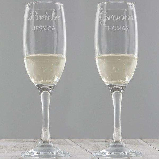 Personalised Classic Pair of Flute Glasses - Myhappymoments.co.uk