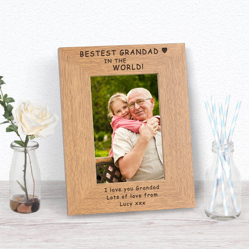 Personalised Bestest Grandad In The World Photo Frame - Myhappymoments.co.uk