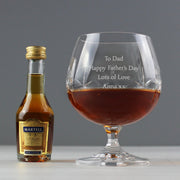 Personalised Cut Crystal Glass & Brandy Gift Set