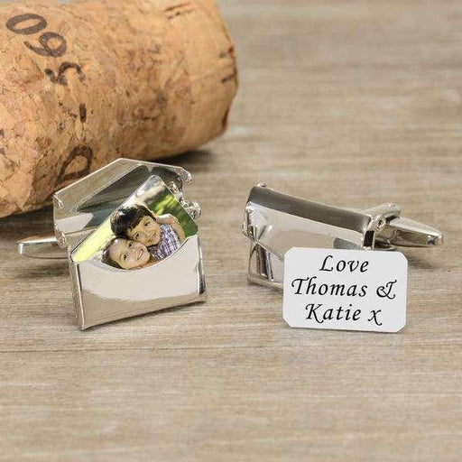 Personalised Message And Photo Envelope Cufflinks - Myhappymoments.co.uk