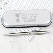 Personalised Teacher Trophy Pen and Box Gift Set