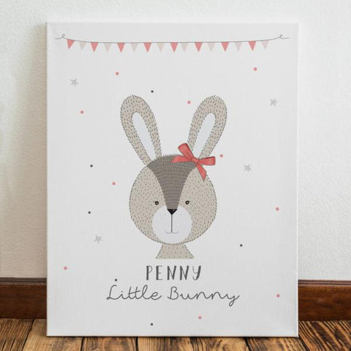 Personalised Little Bunny Pink Canvas - Myhappymoments.co.uk