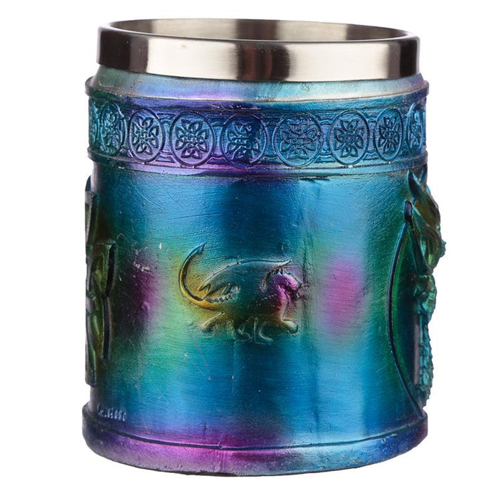 Rainbow Dragon Decorative Metallic Tankard