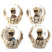 Set Of Four Skull Waterball Snow Globe in Skeleton Hand