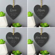 Personalised Free Text Slate Heart Decoration
