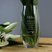 Engraved Glass Vase - Swirls & Hearts Design