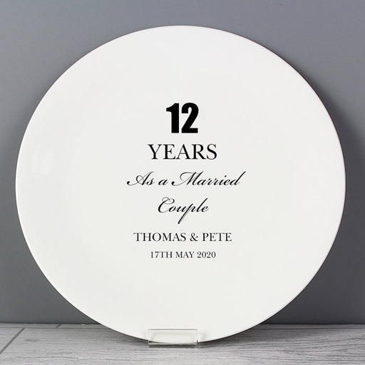 Personalised Anniversary Plate From Pukkagifts.uk