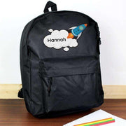 Personalised Kids Rocket Backpack School Bag - Myhappymoments.co.uk