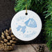 Personalised 1st Christmas Round Ceramic Decoration - Pink or Blue Colour - Myhappymoments.co.uk