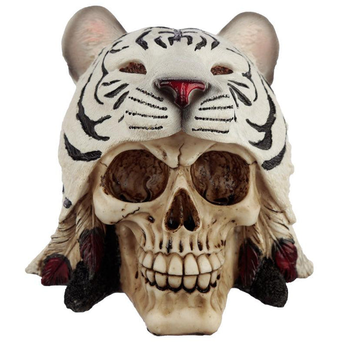 White Tiger Headdress Skull Ornament