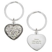 Personalised Diamante Heart Keyring - Myhappymoments.co.uk