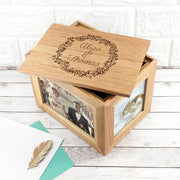Personalised Floral Photo Cube Keepsake Box | Wedding Anniversary Gift