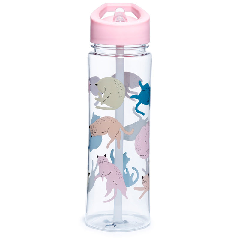 Shatterproof Plastic Reusable 550ml Water Bottle Flip Straw - Cat's Life