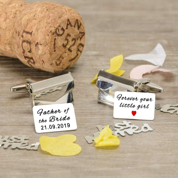 Personalised Father of the Bride Forever Your Little Girl Envelope Cufflinks - Myhappymoments.co.uk