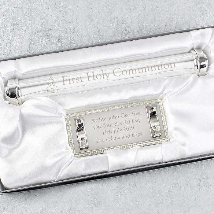 Personalised First Holy Communion Silver Plated Certificate Holder