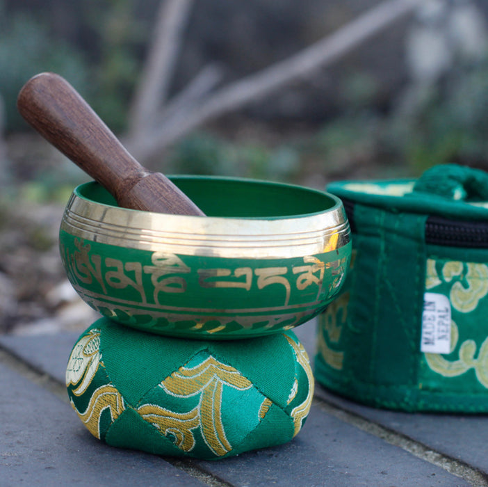 Mini Singing Bowl Gift Set - Green