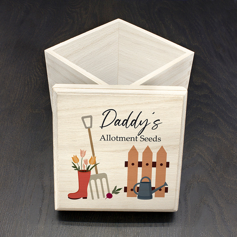 Personalised Gardener's Wooden Allotment Seed Box