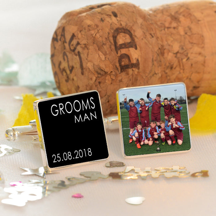 Personalised Wedding Role Photo Cufflinks