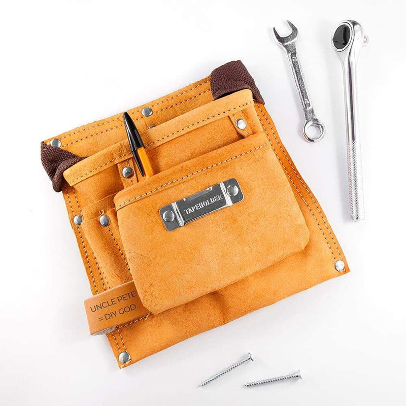 Personalised 6-Pocket Leather Tool Belt - Myhappymoments.co.uk