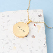Personalised Round Photo Locket Necklace - Gold Plated