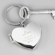Personalised Swirl Heart Photo Locket Keyring