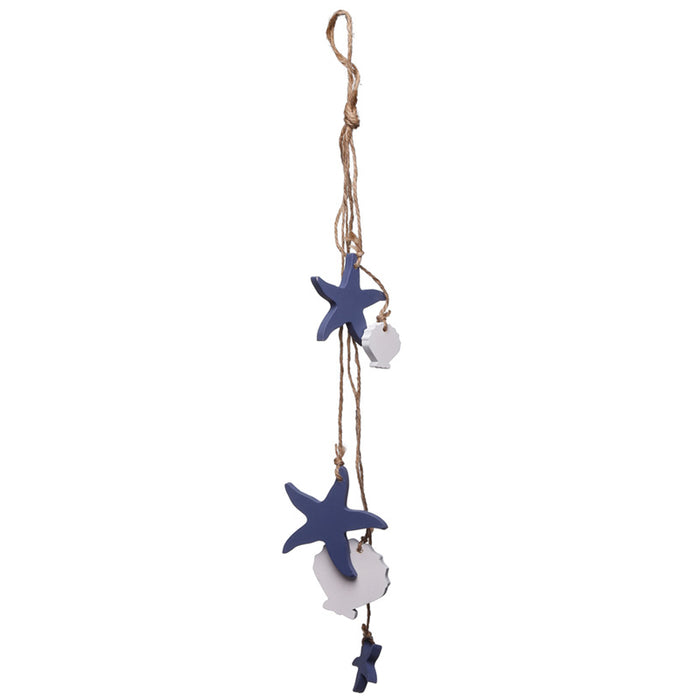 Wooden Starfish and Shells Nautical Hanging Decoration
