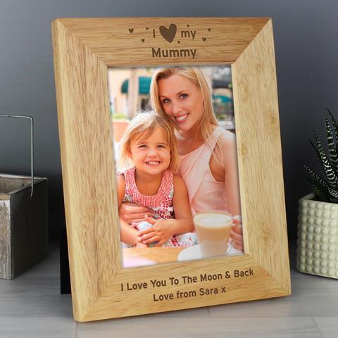 Personalised I Love My Mummy Wooden Photo Frame 5x7