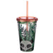 Panda Design Glitter Double Walled Cup with Lid and Straw